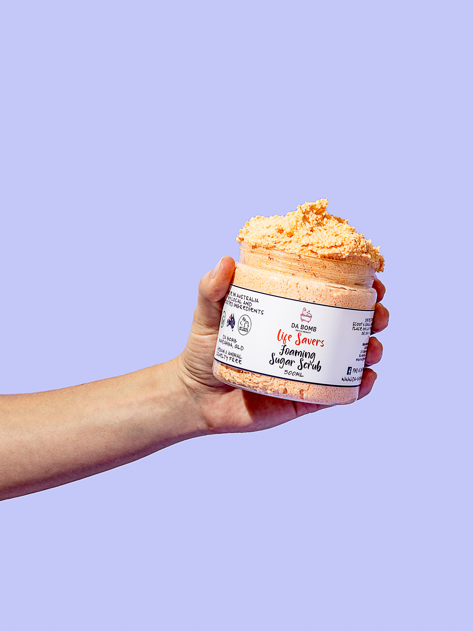 Product photography for bath & beauty brand Da Bomb