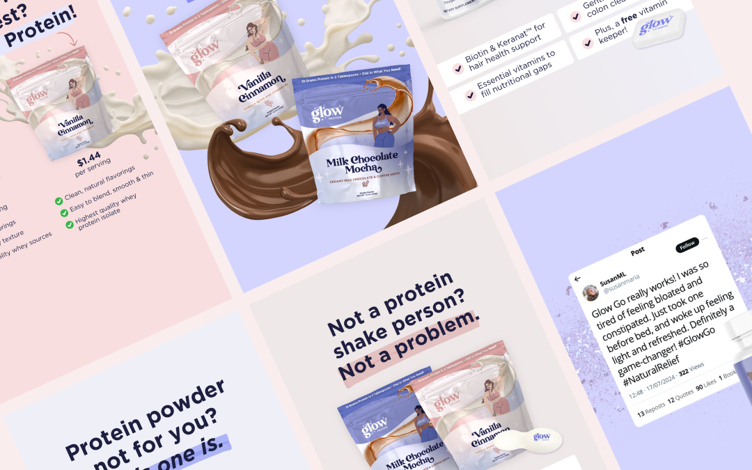 Unbounce landing pages & social content for US health brand Glow Weight Loss